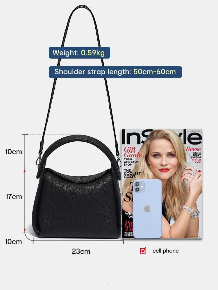 Zency Womens Luxury Solid Color Pillow Bag Designer Leather Crossbody Top-Handle Handbag Simple Elegant ShopperW251118