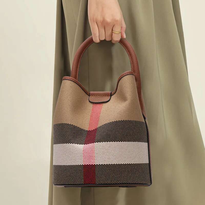 Women's 2025 Summer New Fashion Trend Canvas Handheld Bucket Bag ddmymoon