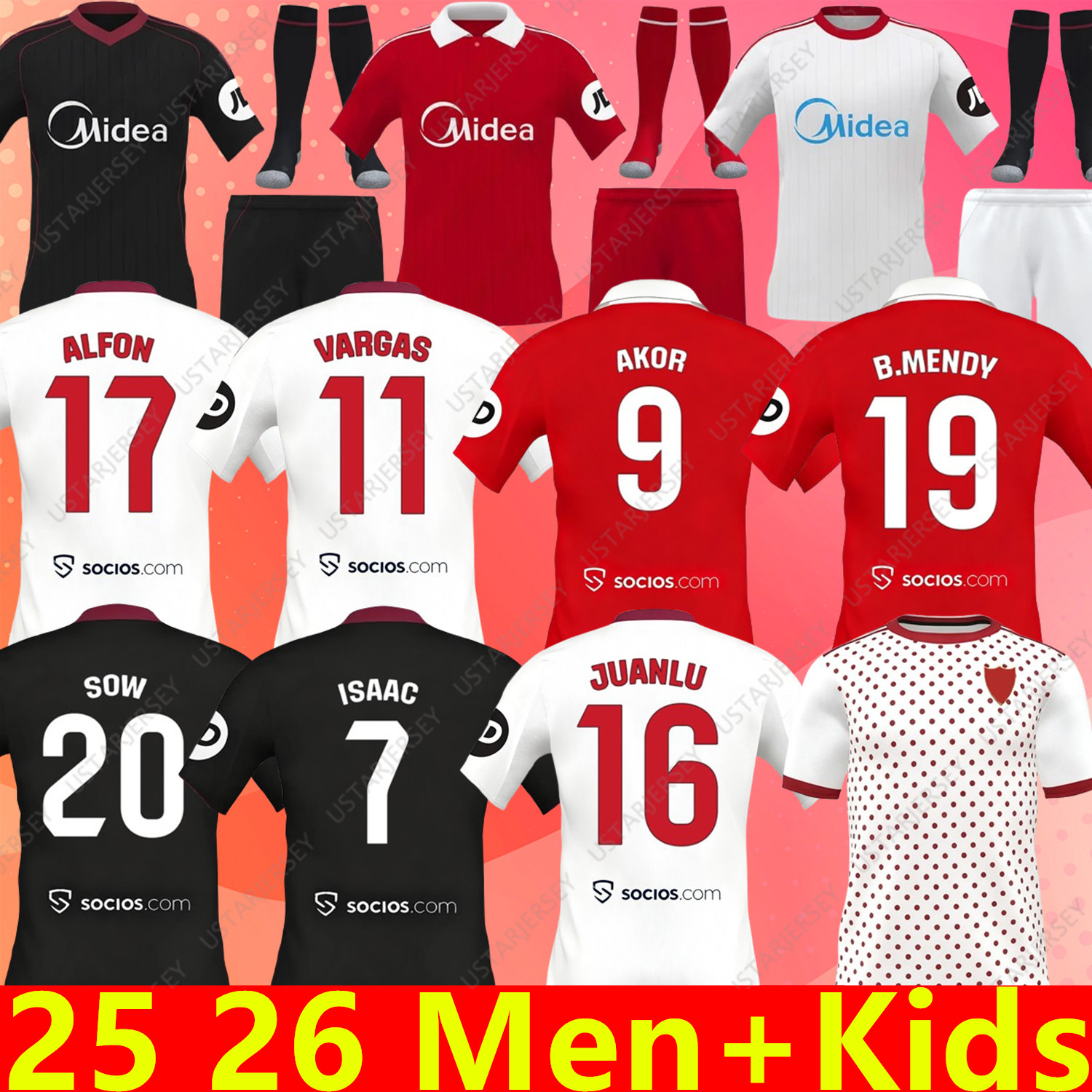 Seville FC 2025 2026 Sevillas soccer jerseys final L.OCAMPOS SUSO JONG Maillot GUDELJ K.REKIK TECATITO MUNIR RAFA men kids kit 25 26 football shirt boy sets home away 3rd