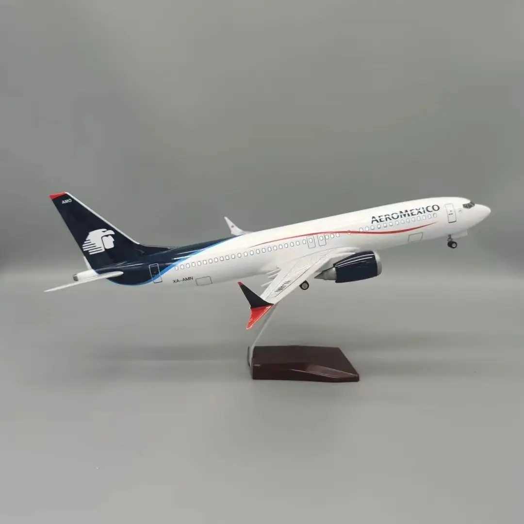 47CM 185 Scale B737 Model AEROmexico Airline With Base Landing Gears Aircraft Resin Plane Model For Collection Gift C251118