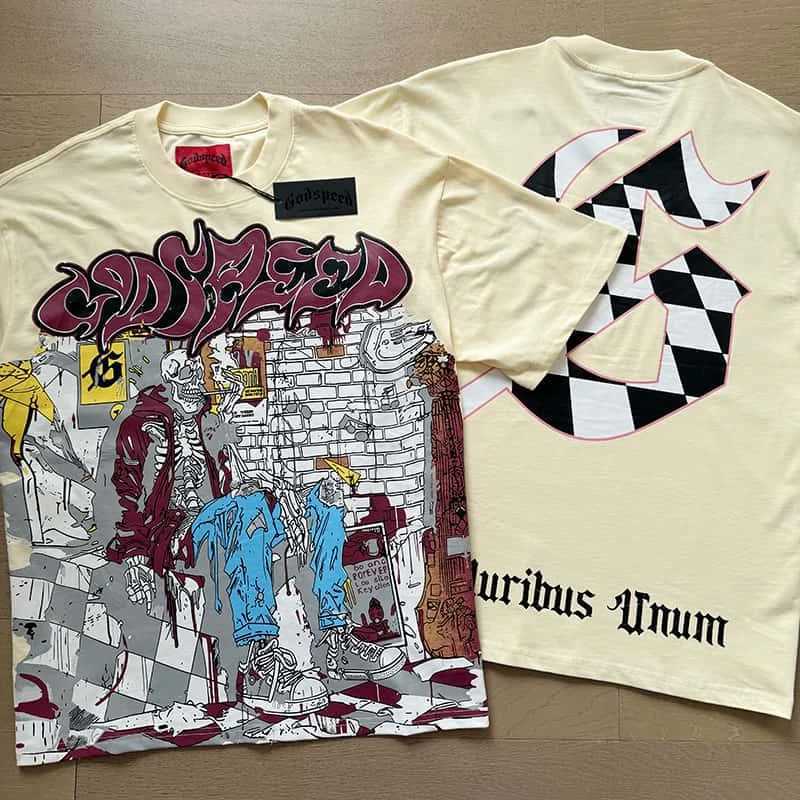 2025 GOD SPD T-shirt Men Women Round Neck Short Slve Godspd Top T Hip Hop Rock Skull Strtwear T ShirtC250418