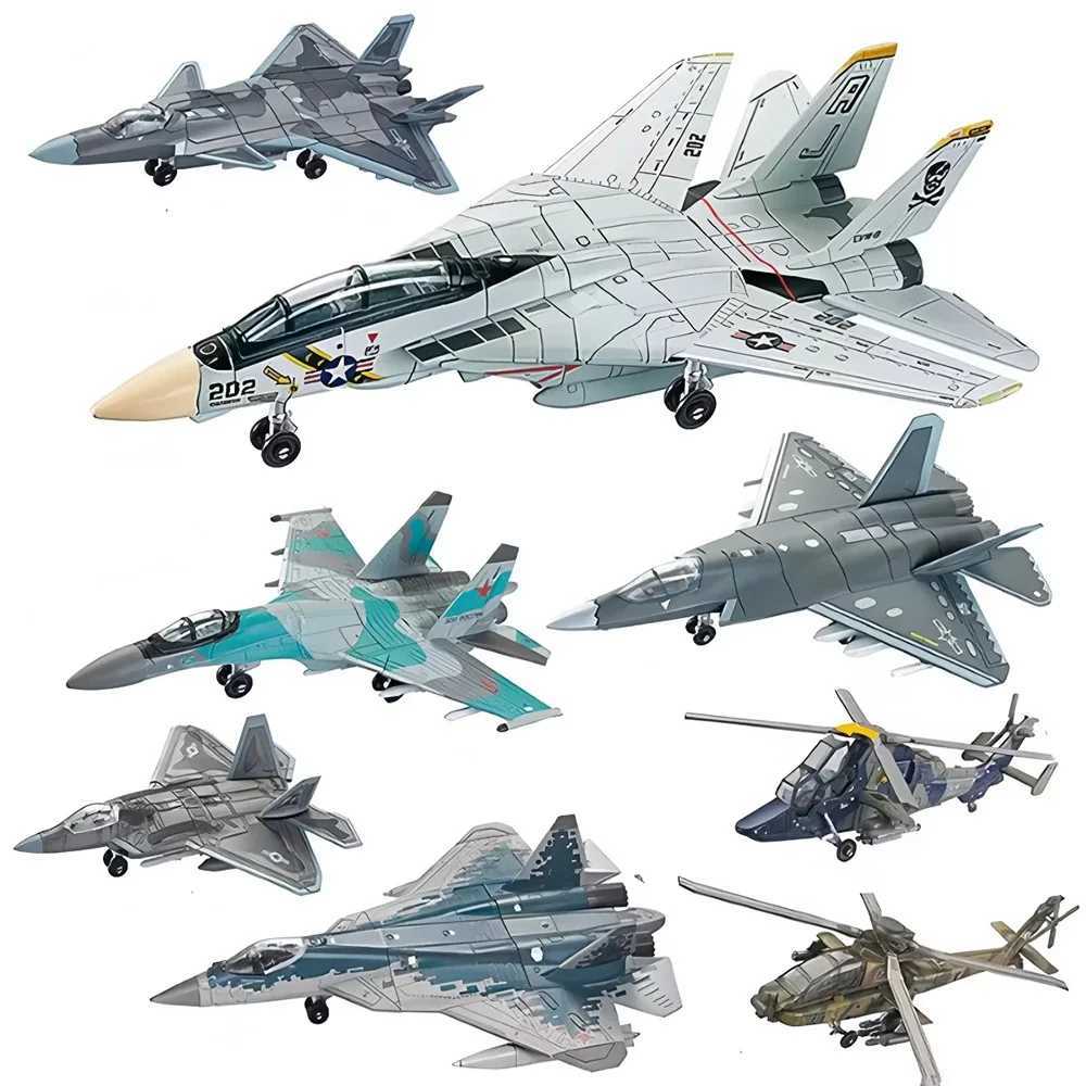 1 Piece DIY 3D Puzzle Assemble Collection Toys T14 Tank F14 F22 J35 Fighter AH64 Helicopter Model Ornament Building Blocks Toy C251118