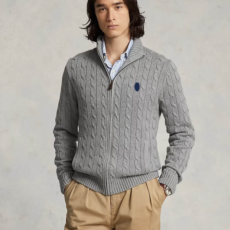 Designer Mens Womens Sweaters Knitted Twisted Sweater Stand Neck Casual Polo Embroidery Jumpers Trendy Winter HighEnd Comfortable Cotton Cardigan Zip Up Sweaters