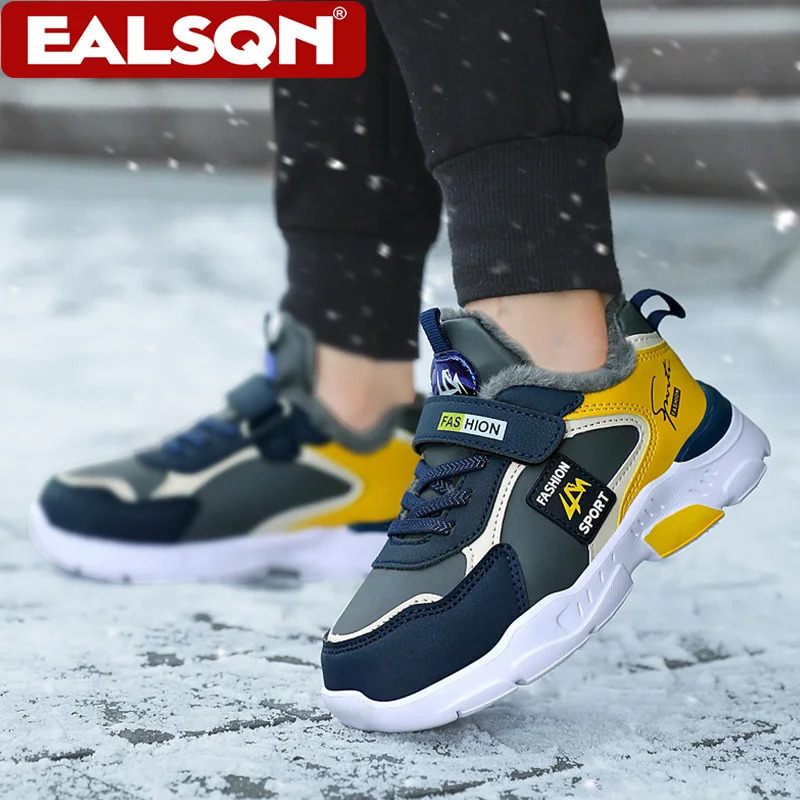 Children Winter Casual Shoes Warm Cotton Sneakers for Kids Boys Fashion School Walking Shoe Plush Lining 251114 XJ260303