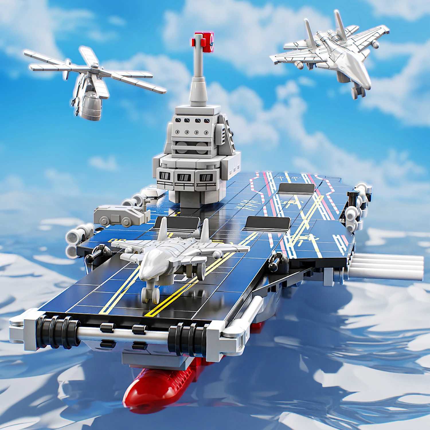 561PCS Aircraft Carrier Building Blocks Toys Model Assemble Puzzle Bricks Toy With Aircraft For Kid Adults Christmas Gifts C251118