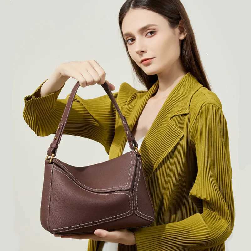 2024 Luxury New Design Handbags Vintage High-end Geometry Genuine Cowhide Leather Bag Women Fashion Underarm Bag Crossbody BagW251118