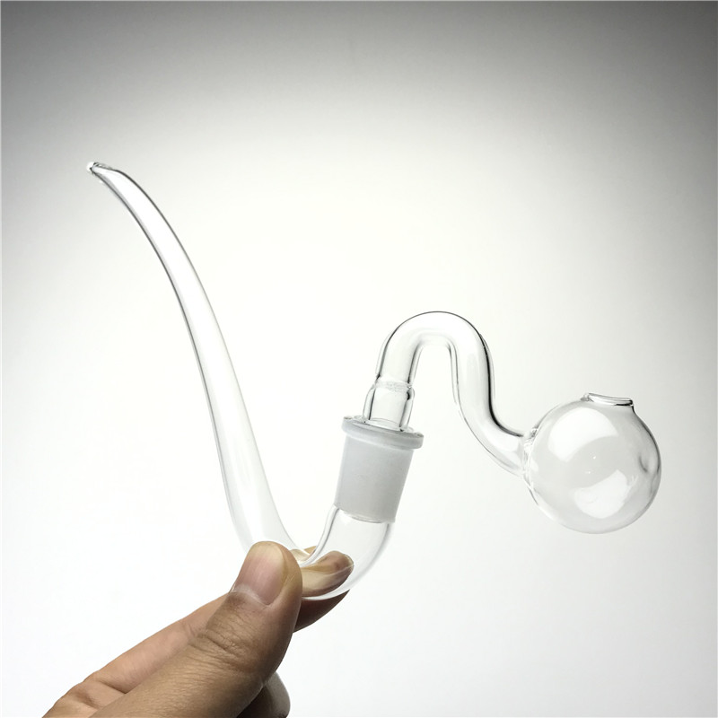 Goodsstore 14mm Glass Oil Burner J-Hook Adapter Straw Tube 14mm Male Oil Burner Pipe 14mm Female Adapter for Glass Bongs Smoking