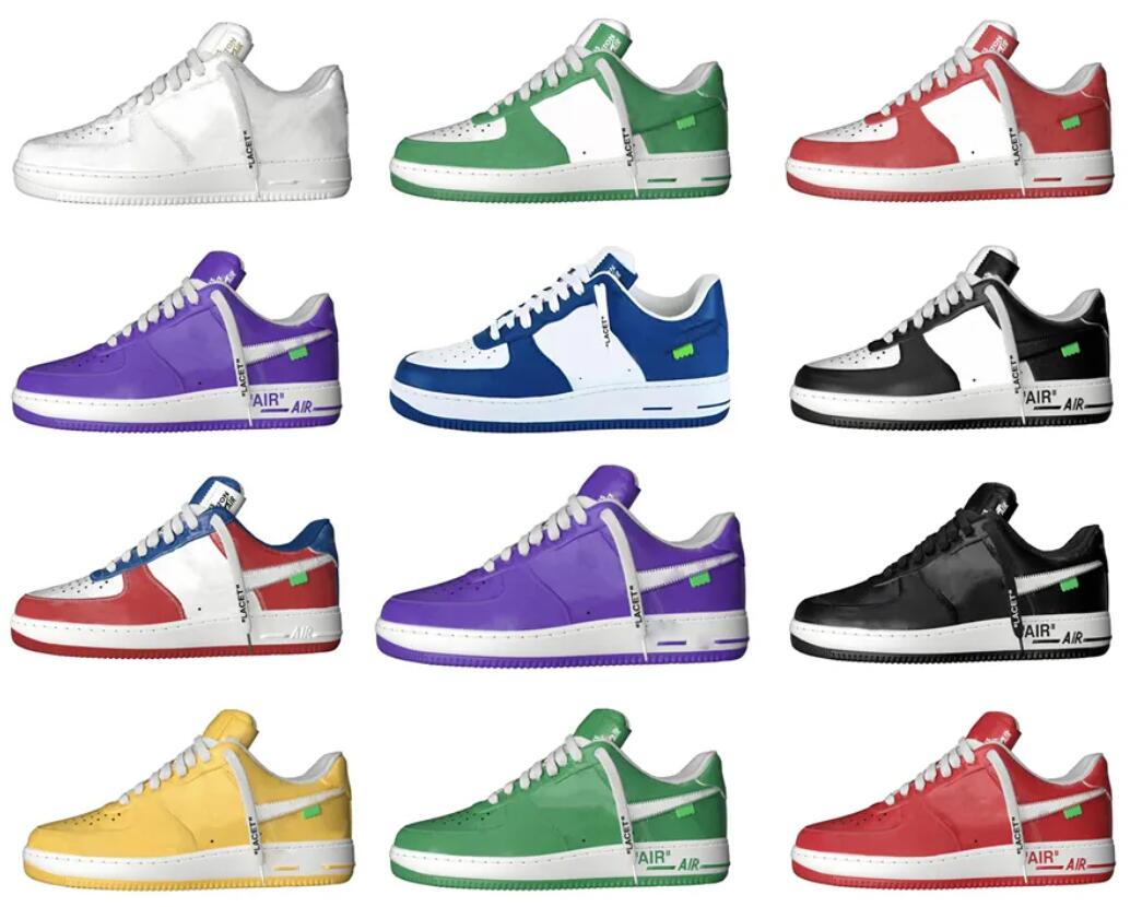 Designer 1 Low Men Women Outdoor Shoes Luxury Classic Fashion Mens Women Sports Sneakers White Black Yellow Red Orange Blue Green Purple With Original box