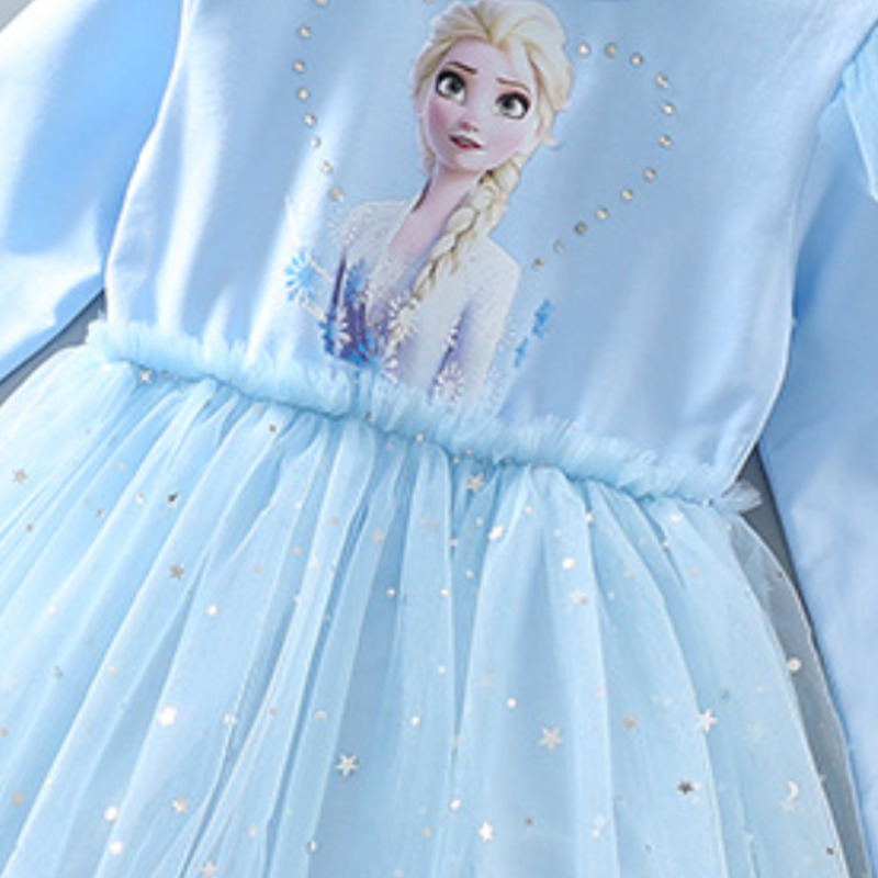 DISNEY Baby designer clothes girl Elsa princess dress little girl's skirt summer dress Comfortable fabric super sweat absorption label-free desig