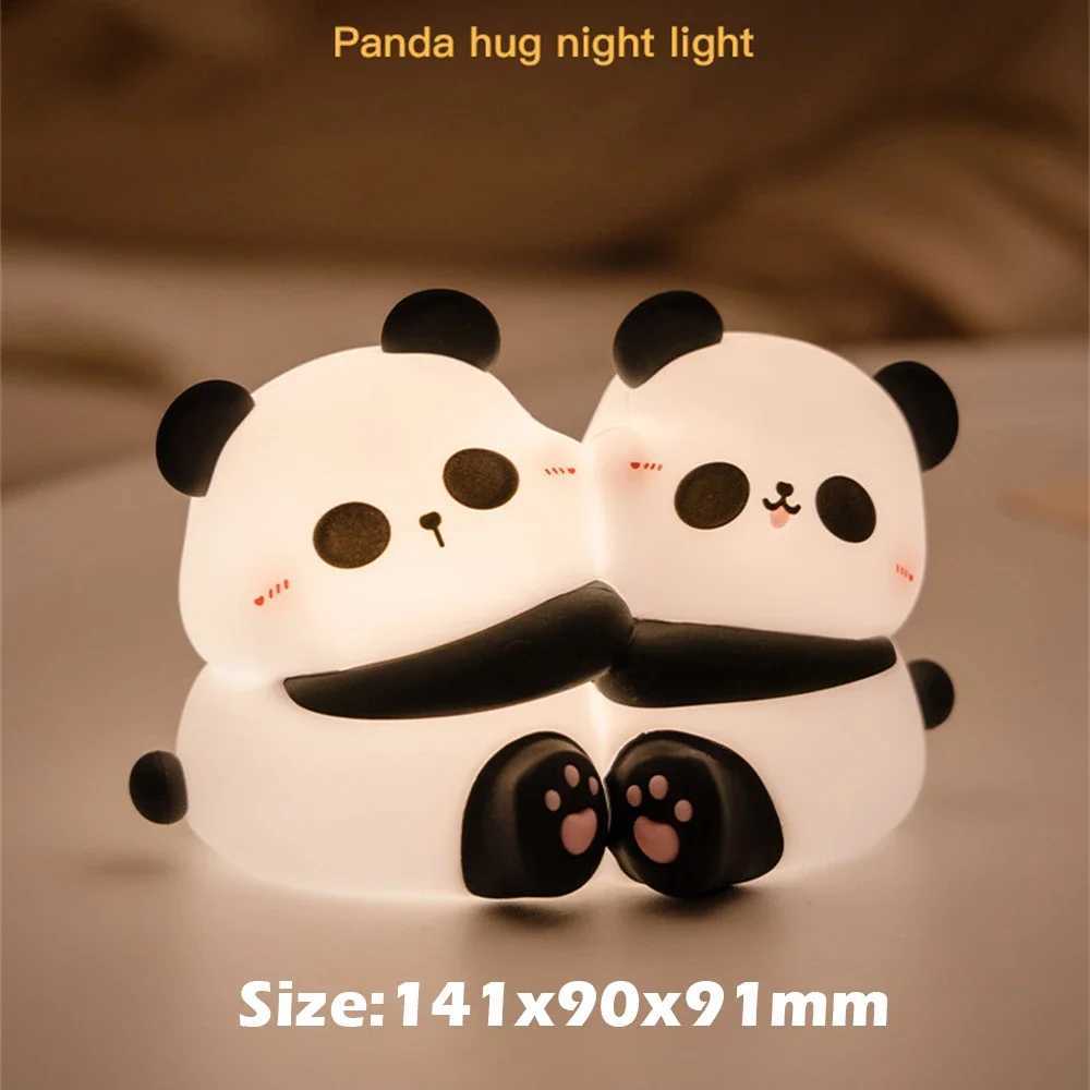 Cute Hug Panda Night Light LED Squishy Animal Night Lamp 3 Level Dimmable Nursery Nightlight for Breastfeeding Toddler Baby Kids M251118