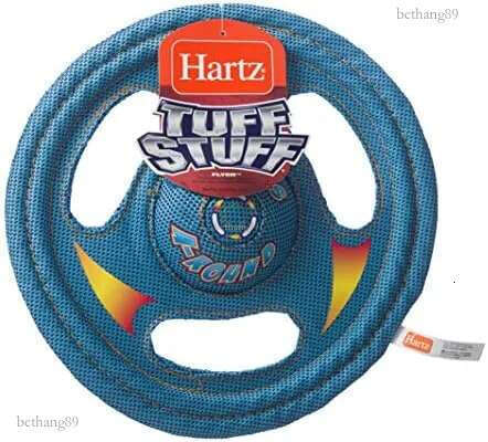 Hartz Tuff Stuff Toss Around Plush Frisbee Flyer Dog Toy - Medium/Large