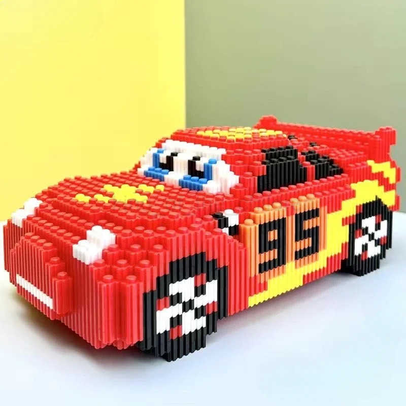 Disney Cartoon Pixar Cars 3 Diamond Building Blocks Lightning Mcqueen Cute Diy Model Connection Mini Bricks Car Blocks Toys Gift W20250418