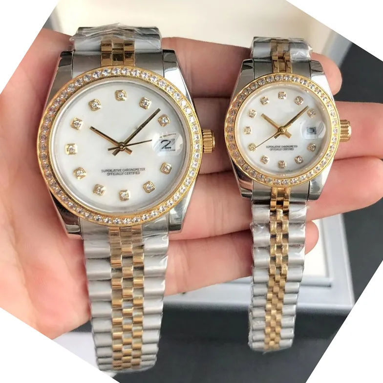 Couples Diamond Luxury High Quality Designer Watch 41mm Men 36mm Women Fashion Classic Watch Date Sapphire Waterproof 904L All stainless steel