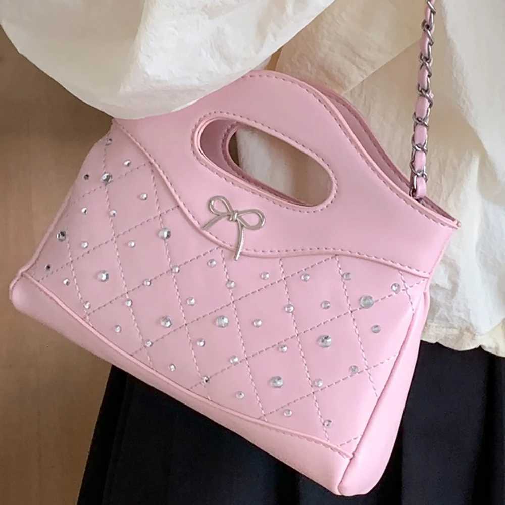 Luxury Designer Diamond Grid Handbags for Women Commuting Shopping Trendy Chains Crossbody Bag Elegant Lady Bow Shoulder BagsW251118