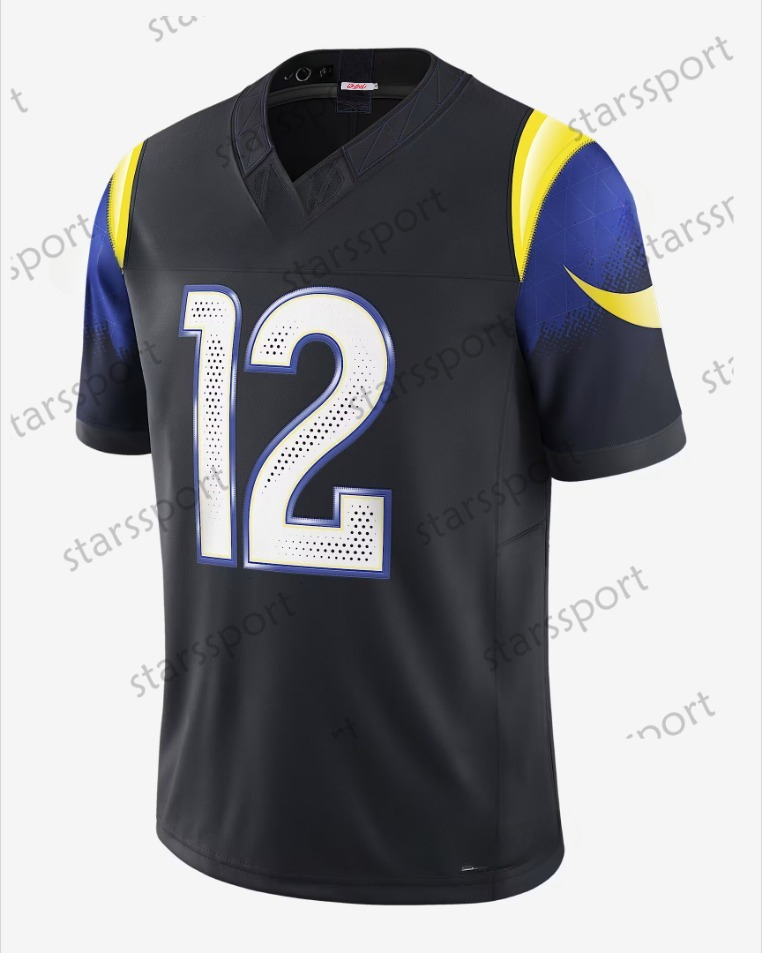 Customable 2025 Black Rivalries jerseys Matthew Stafford Kyren Williams Aaron Donald Puka Nacua Adams Rozeboom Jaylen McCollough Stetson Bennett IV333