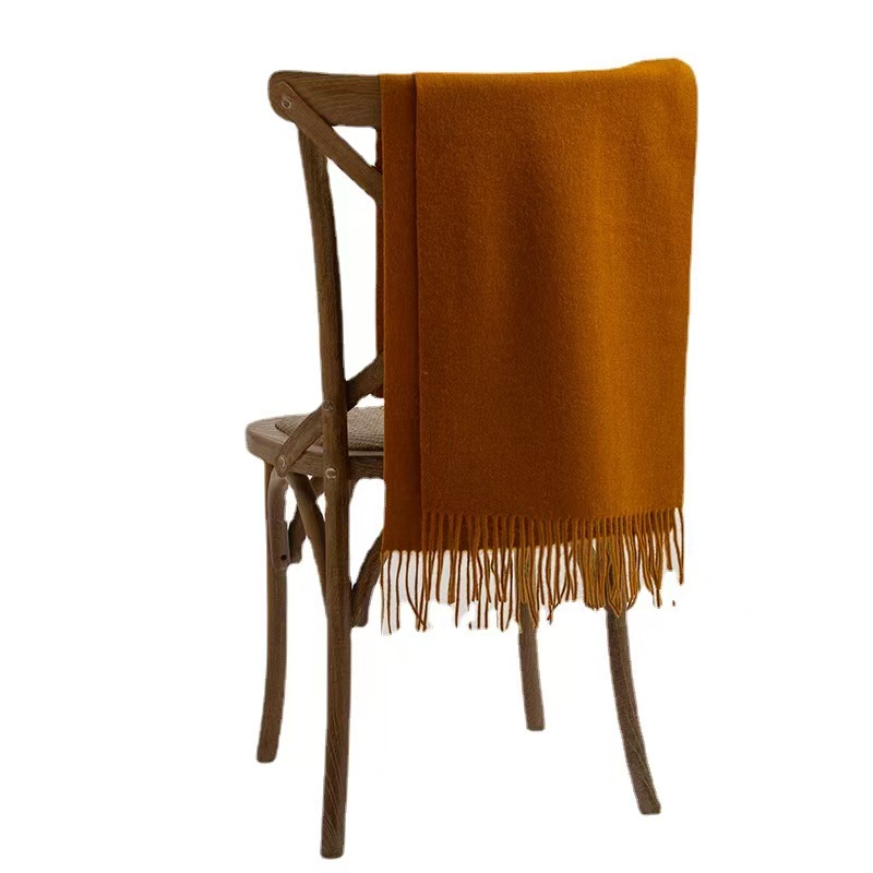K433 2024 new style manufacturers 100% wool scarf autumn and winter women widened solid wool shawl