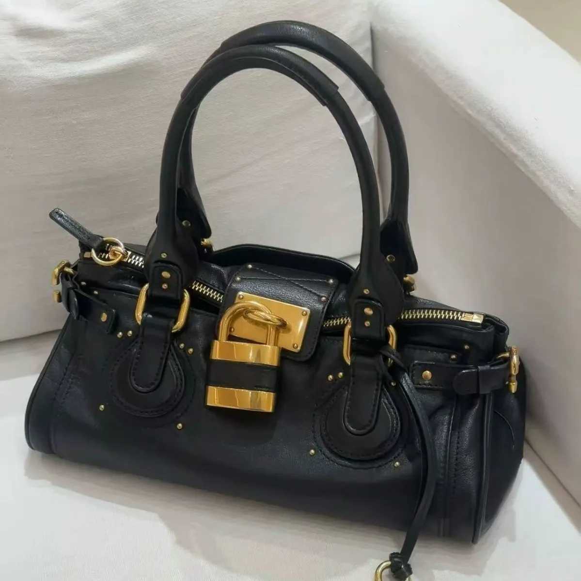 PADDINGTON BAG Womens Uni Bag Fashionable Top Handle Tote Bag with Golden Lock Luxury Design Shoulder Handbags for Ladies H251118