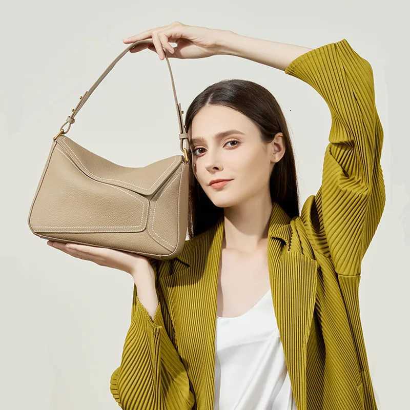 Luxury New Design Handbags Female Crossbody Bag Vintage High-end Geometry Genuine Cowhide Leather Bag Women Fashion Underarm BagW251118