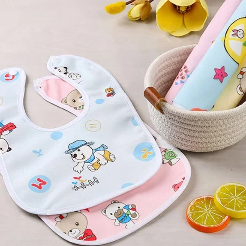 Baby bib cotton thick waterproof baby feeding protection Burp clothing cartoon pattern suitable for products 250414z