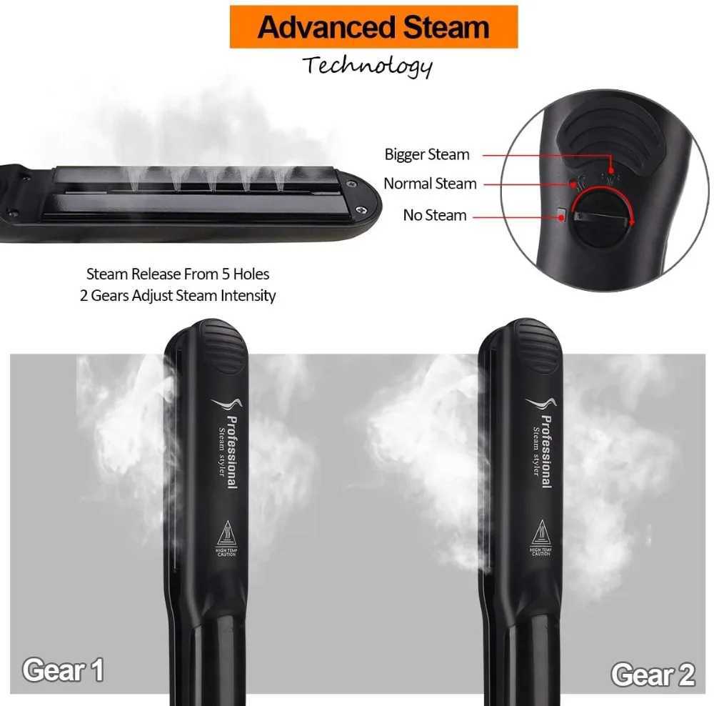 Hair Straightener Professional 6 Gear Temperature Hair Curler Steam Flat Iron Hair Straightening Tourmaline Ceramic Hair Styling W250610