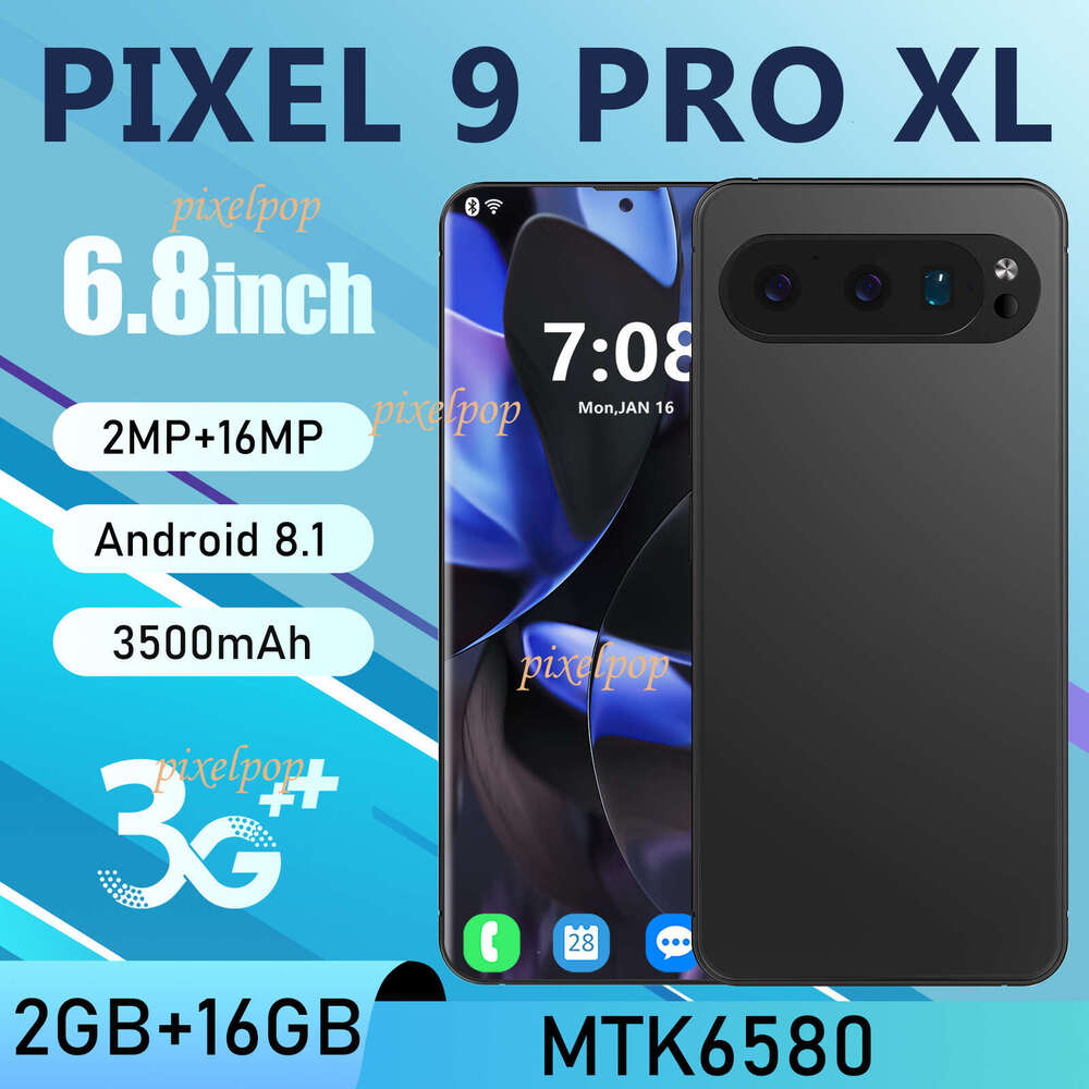 Pixel 9 Pro XL 6.8-inch incell large screen 2+16G Android 8.1 Cell Phones Unlock Touch Screen Phone Androids Camera Telephone HD Display Face Recognit