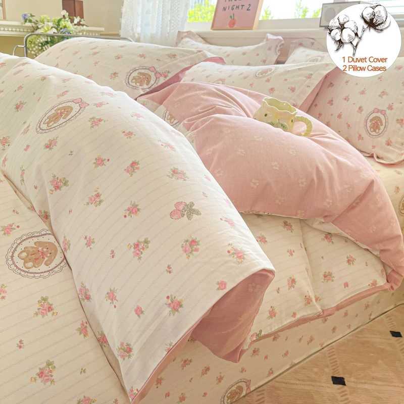 Cartoon Bedding Set 100 Cotton Duvet Cover Set 3pcs - 140x200 200x200 Twin Full Breathable Hide Zipper Closure Multi-SizeM251118