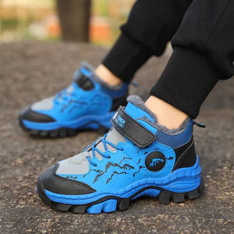 New Winter Warm Childrens Sports Shoes Comfortable Plush Cotton Boots for Kids Non-slip Outdoor Hiking Boots Boy Trekking Shoes W251118