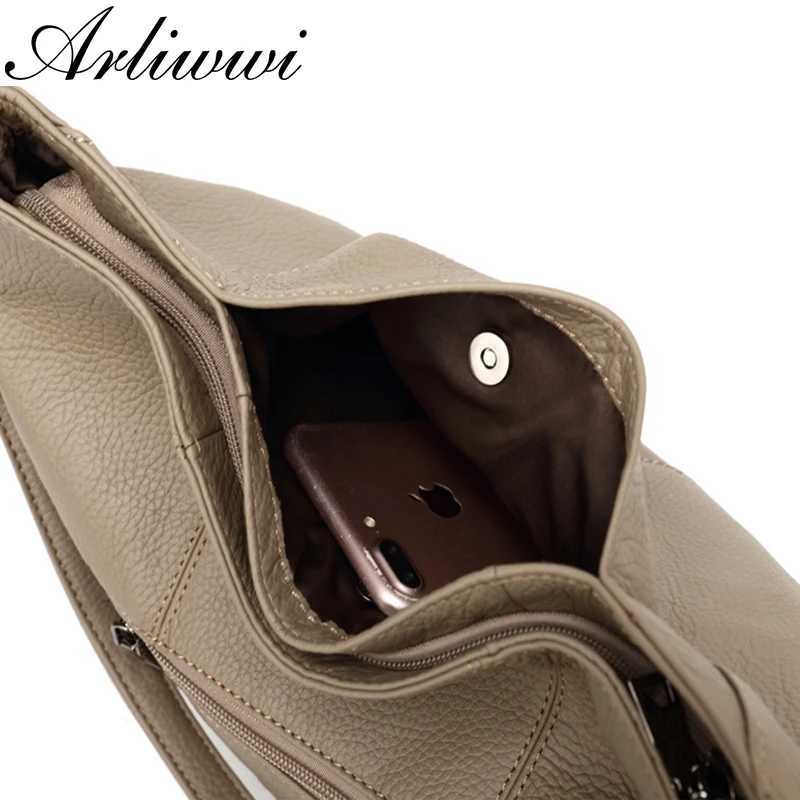 Arliwwi 100 Real Cow Leather Designer Women Shoulder Handbag Extra Soft Cowhide Genuine Leather Bags GS01W251118