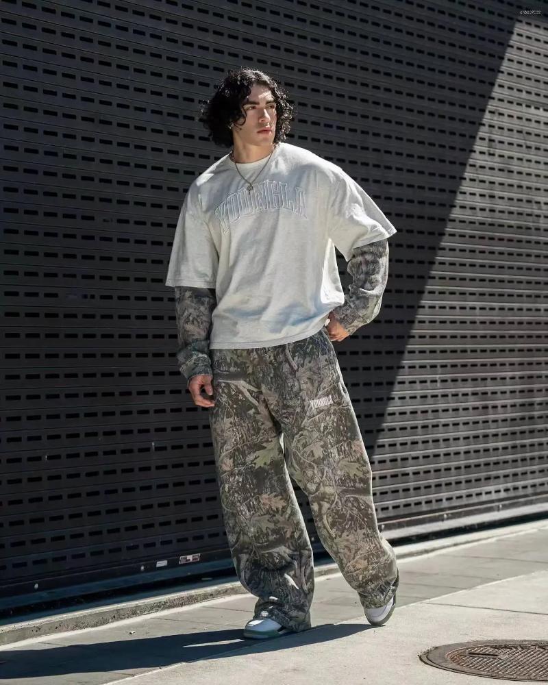 Men's Pants 2025 Man American Trendy Designer Sweatpants Joggers Digital Camouflage Print Wide-leg Casual Hip-hop Street Fashionable casual trous