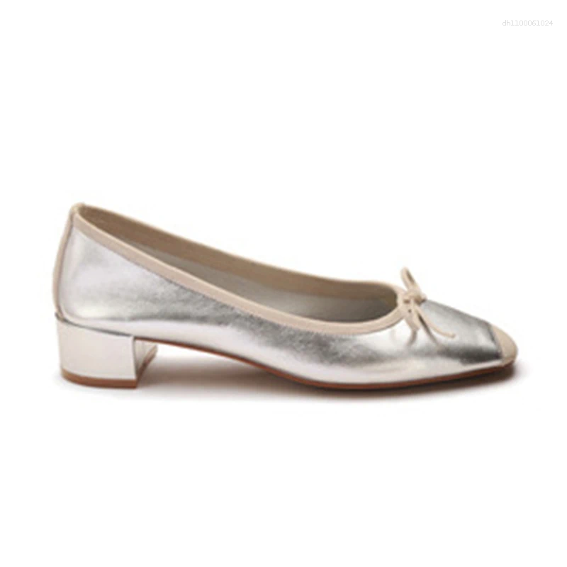 Summer new round toe shallow mouth flat sole single shoes Dress Shoes Fashion Elegant Women Pumps Slip On Loafers Round Toe Square Heels Bowknot Casua