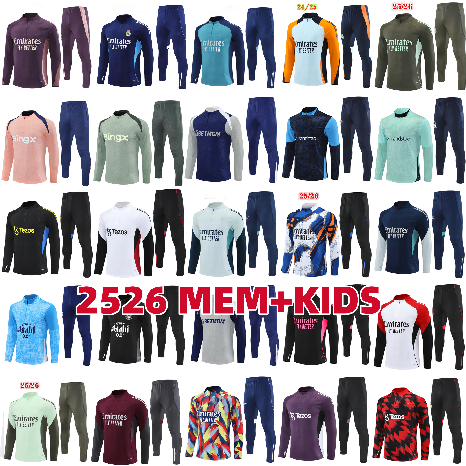 25 26 soccer tracksuit Men and kids kit 2025 football tracksuit training suit jogging Survetement football chandal futbol foot kit 666