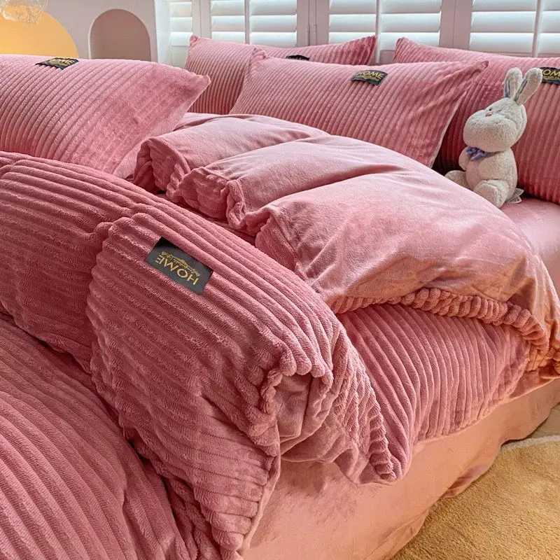 Velvet Duvet Cover King Size Soft Flannel Duvet Cover with Zipper Solid Breathable Velour Comforter Cover Winter Bedding SetM251118