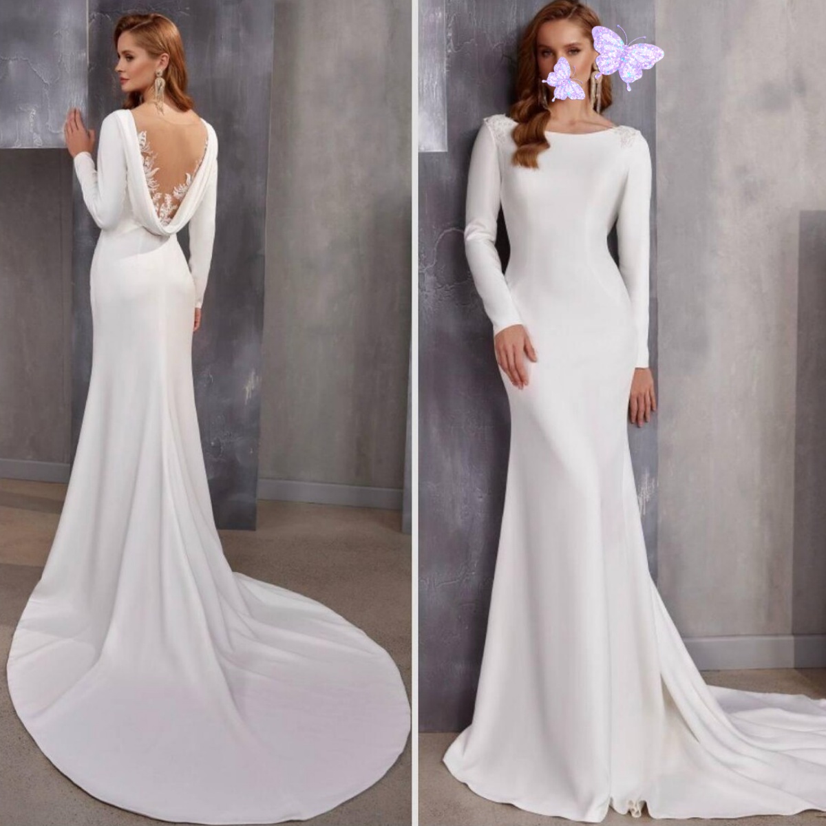 Exquiste Mermaid Wedding Dresses For Brides Long Sleeves Backless Bridal Gowns Robe de Mariee