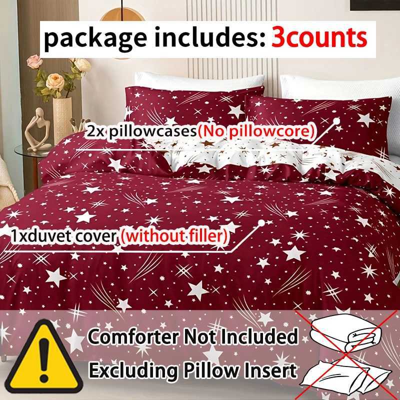 3pcs Meteor Print Duvet Cover Set Includes 1 Duvet Cover And 2 cases No Filler Soft Comfortable BeddingM251118