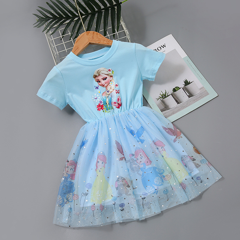 DISNEY Baby designer clothes Summer dress baby Elsa princess dress little girl's skirt.