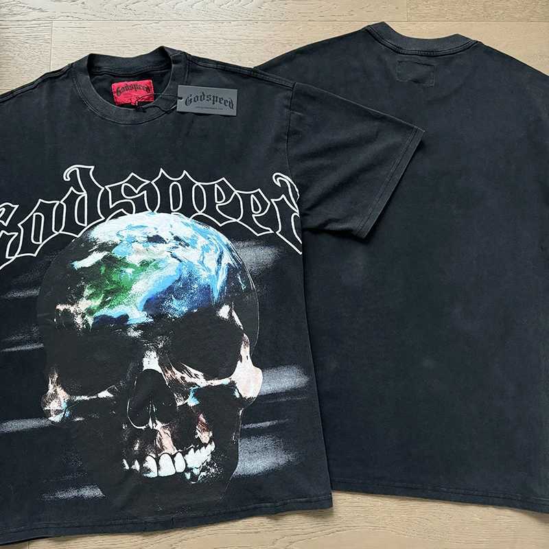 GOD SPD T-shirt Short Slve Men Women High Quty Earth Skull Print Strtwear Godspd Tops TC250418