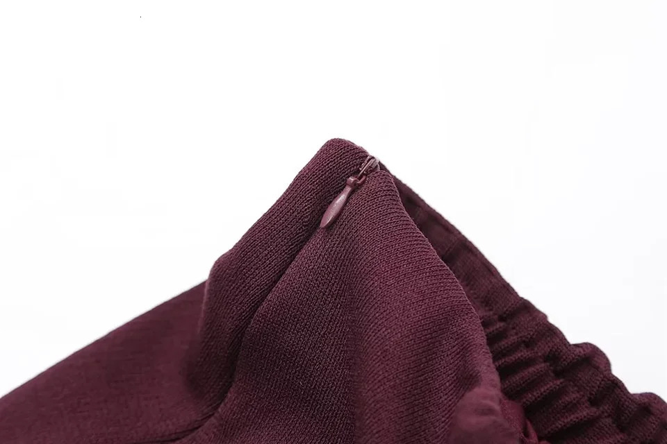 2024 Autumn Knitted Small Wrinkle Splicing Gentle Style Casual Womens High Waist Skills 250415Z