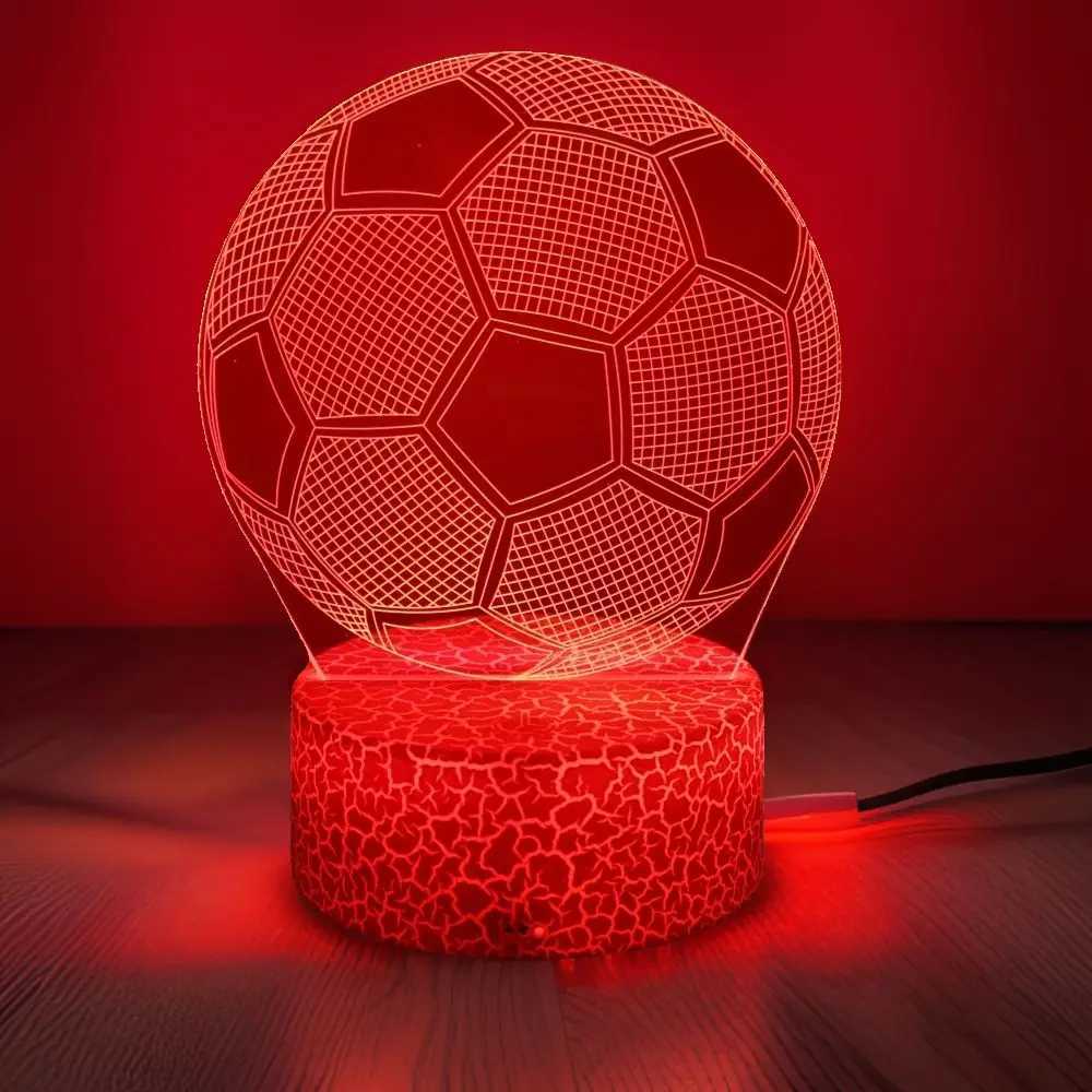 3D Football Lamp Illusion Child LED Night Light Luminous Soccer ball Touch Nightlight Kids Bedroom Decoration Table Lamp Gifts M251118