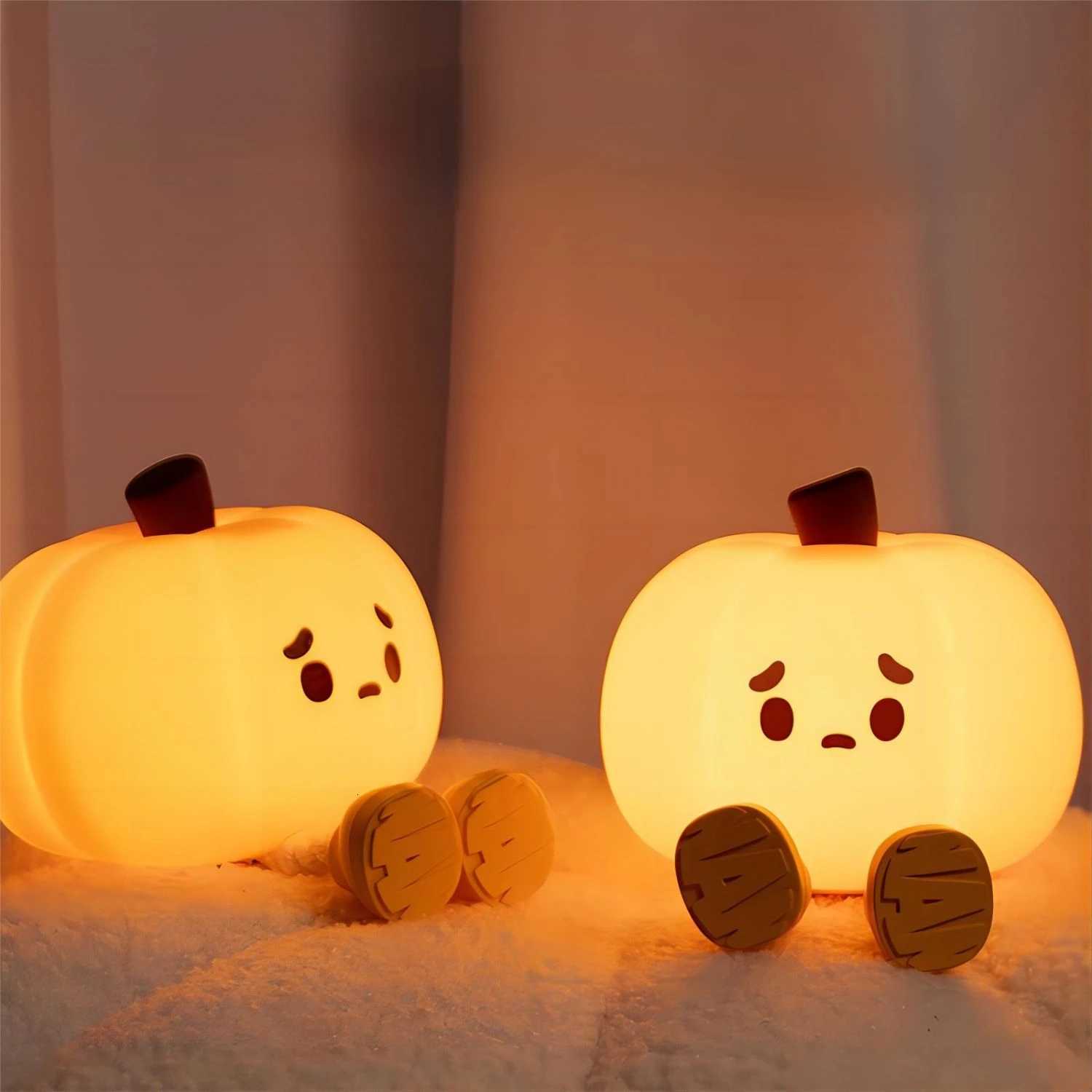 Cute Night Light Silicone LED Sleeping Lamp Rechargeable Bedside Touch Nursery Nightlight For Kids Room M251118