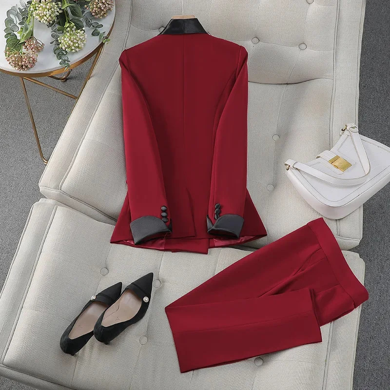 Zihong Sensitivity Professional Suit Jacket Red Manager Hosts Spring and Autumn Annual Meetings Dry Running Formal Dress 250410