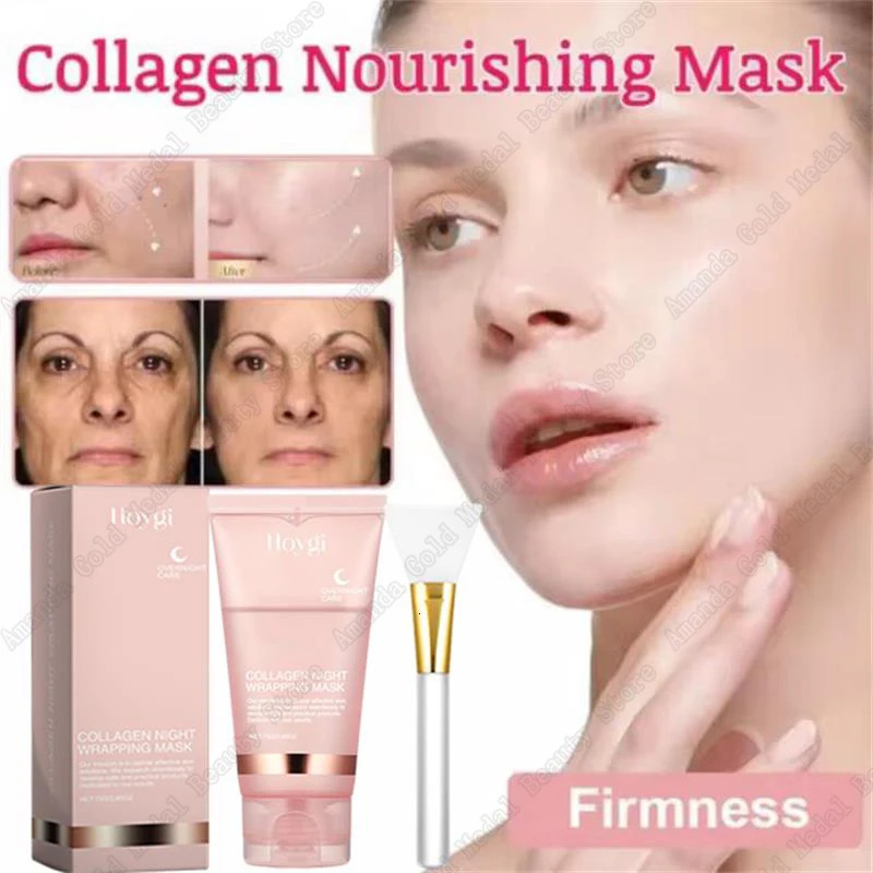 Night Collagen Wrapping Mask Rejuvenation Korean Face Mask Make Glowy Skin Elasticity Facial Mask 75ml 250418