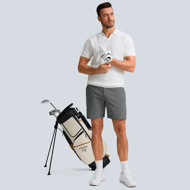 Summer Mens Golf Shorts Sports Shorts Outdoor Casual Straight Leg Hiking Mountaineering Shorts Solid Color Golf Shorts 250418
