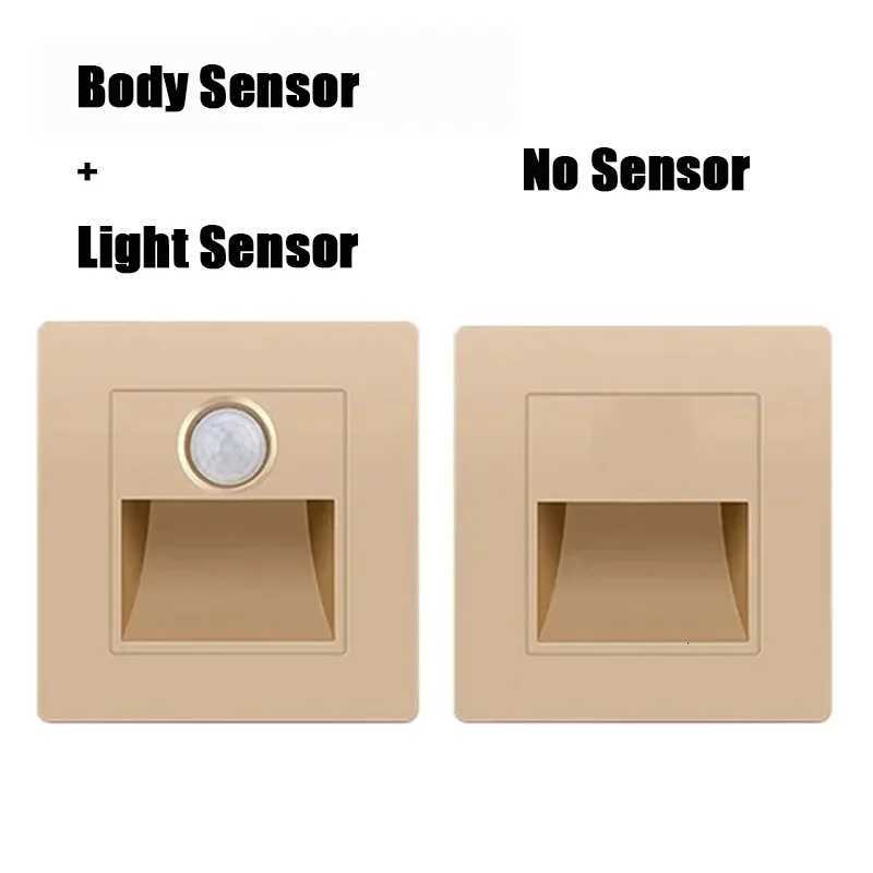 PIR Motion Detector Light Sensor led lights AC 110V-240V Recessed staircase bedroom wall lamp led night light M251118