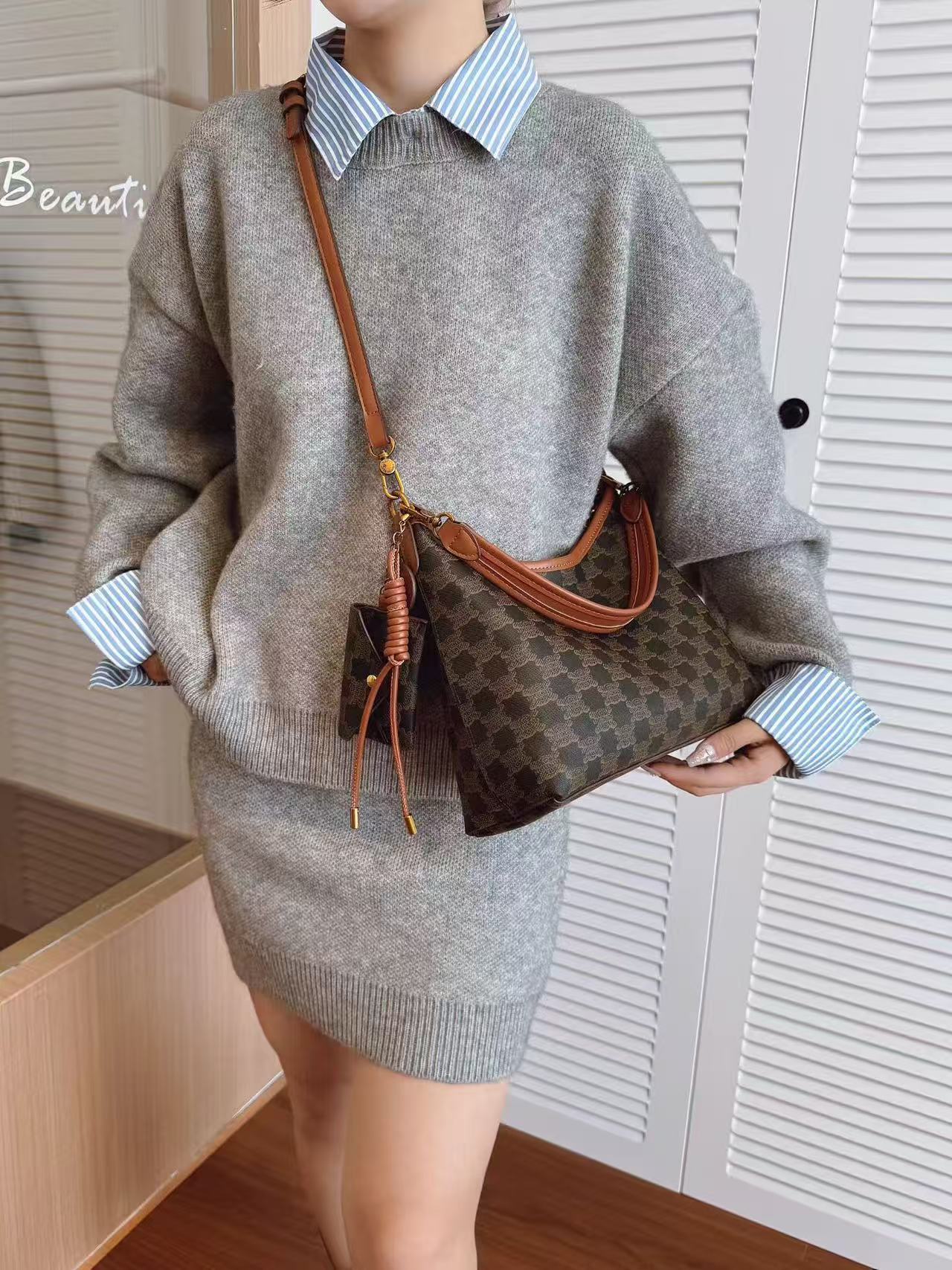 WK Luxurys Shopping Tote 2pcs Set Women Bags Handbag Shoulder Naverfull Louiseity Womens viutonity Composite Lvity Lady Clutch Tote Bag Female Coin Pu