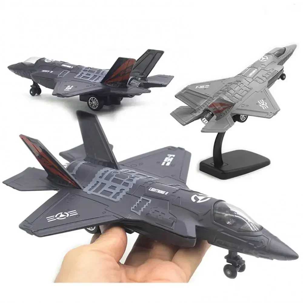 Alloy Large Pull Back F-35 Fighter Aircraft Model Music LED Airplane Toy Gift C251118