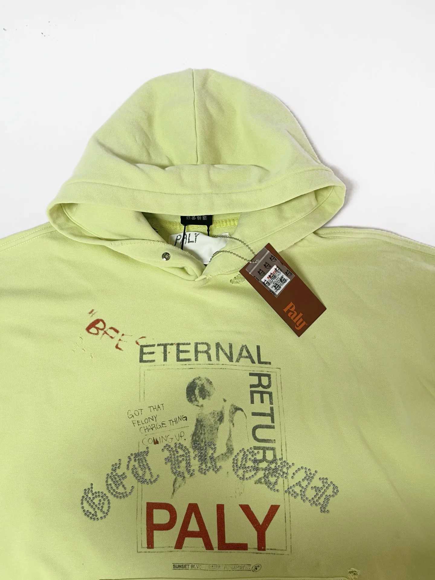 Washed PALY Hoodie Men Women High Quality Vintage Oversized Hooded Pullover X251118