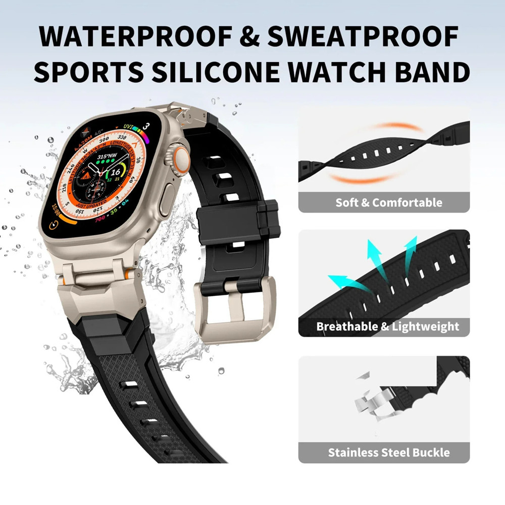 Sports Rubber Band Apple Watch Ultra 3 49mm Series 10 9 8 7 45mm Soft Silicone Strap for IWatch 6 5 4 Se 44mm 42mm Men Bracelet free shipping