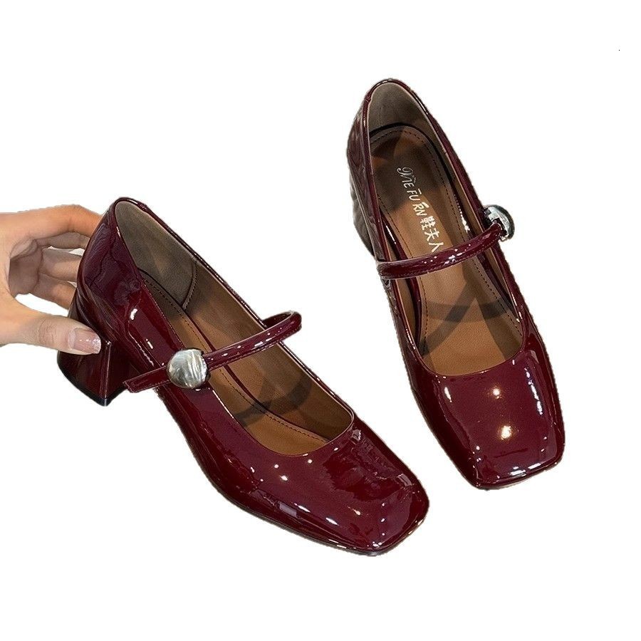 Mary Jane Womens Shoes Fashion Elegant Not Tired Feet Shoes Shallow Mouth Low Heeled Flat Shoes for Women 241225