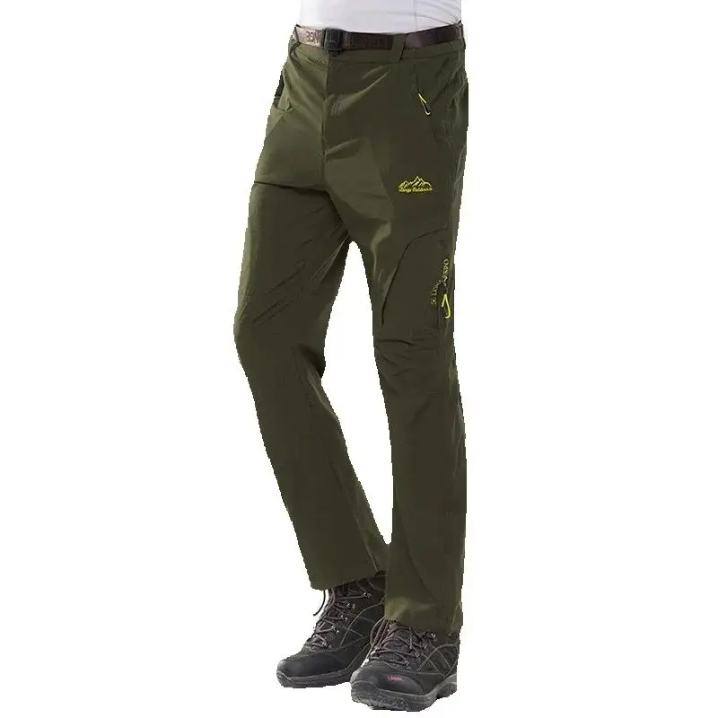 Fashion Summer Quick Dry Hiking Pants Men Stretch Waterproof Tactical Pants Zipper Pockets Thin Trousers Lightweight Fishing Pants 5XL Bottoms Asian S