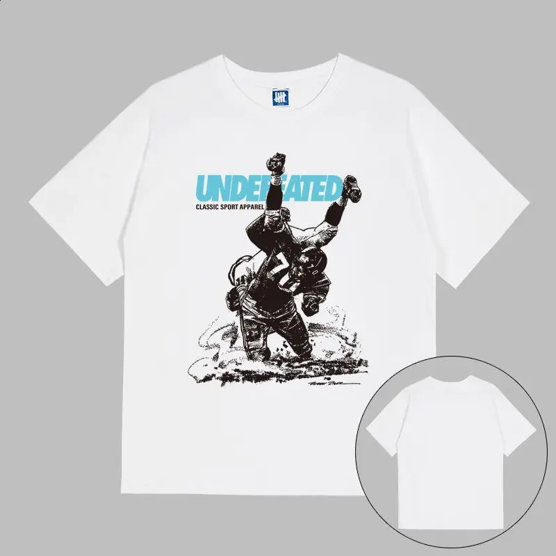 2 UNDEFEATED Pure Cotton Short-sleeved Mens Womens Undefeated Five-bar Graffiti Basic Printing Couple Trend T-shirt 250417